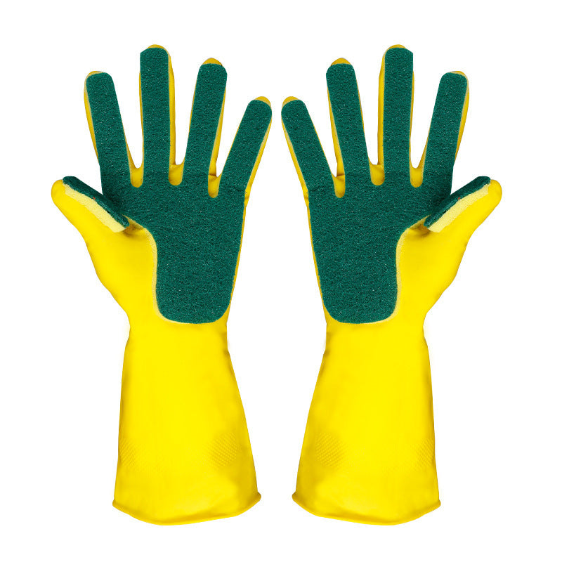 Éponge en gants de caoutchouc à récurer