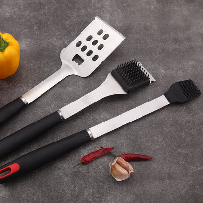 Stainless Steel Baking Tool Five-piece BBQ Camping BBQ Tool suit PP Handle Fork Shovel Clip Sweep Combination Baking Tool