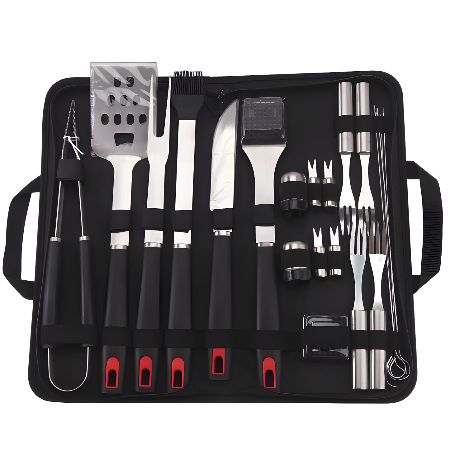 Stainless Steel Baking Tool Five-piece BBQ Camping BBQ Tool suit PP Handle Fork Shovel Clip Sweep Combination Baking Tool