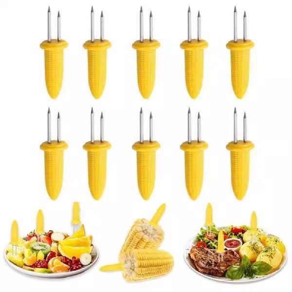 Lot de 12 supports de maïs pour barbecue, brochettes de maïs en acier inoxydable