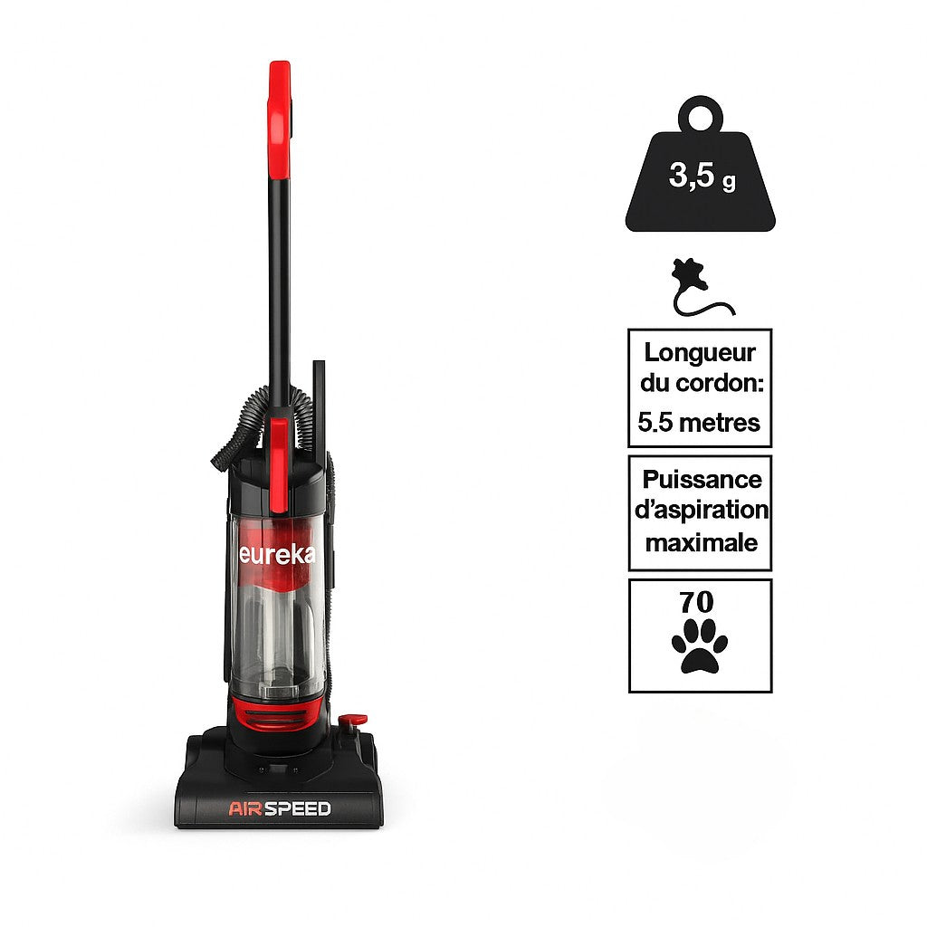 Eureka Aspirateur vertical droit sans sac airspeed NEU102