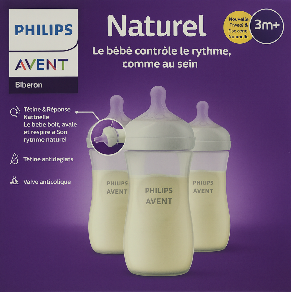 Biberons naturel Philips Avent avec tétine pour bébé