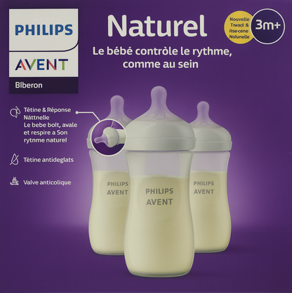 Biberons naturel Philips Avent avec tétine pour bébé