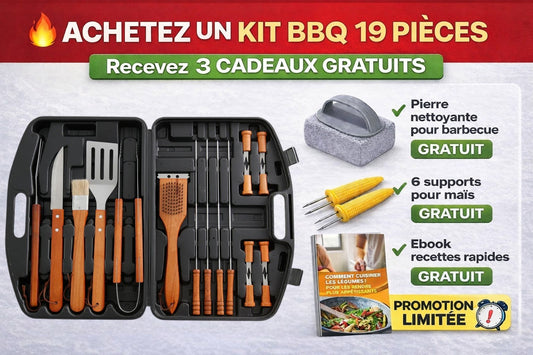 Ustensiles de barbecue avec boîte de rangement ensemble de 19 pièces