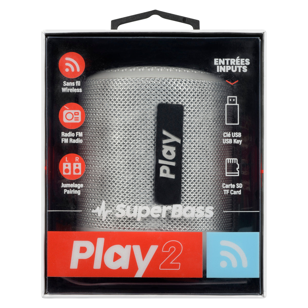 Haut-parleur Bluetooth sans fil Play 2 gris