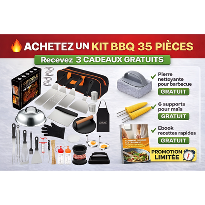 Ustensiles de cuisine pour barbecue 35 pièces en acier inoxydable