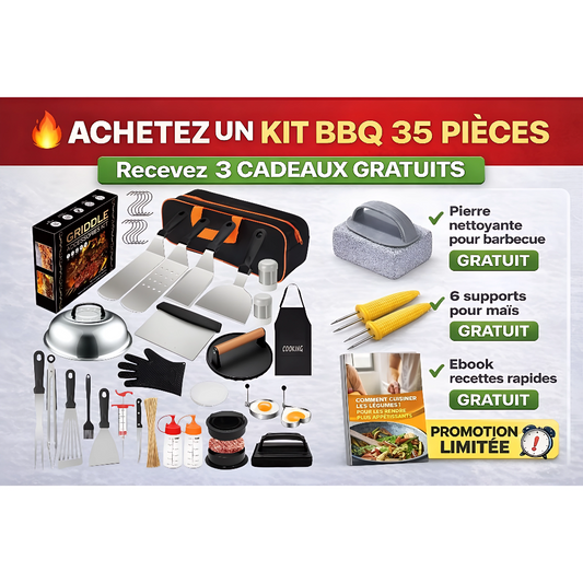 Ustensiles de cuisine pour barbecue 35 pièces en acier inoxydable
