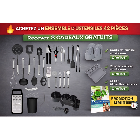 Ustensiles de cuisines ensemble de 42 pièces