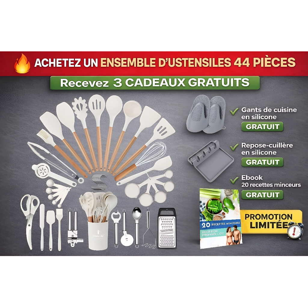 Ustensiles de cuisine ensemble de 44 pièces