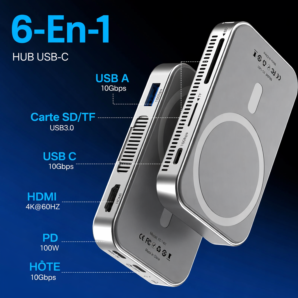 Station d'accueil magnétique USB C pour iPhone