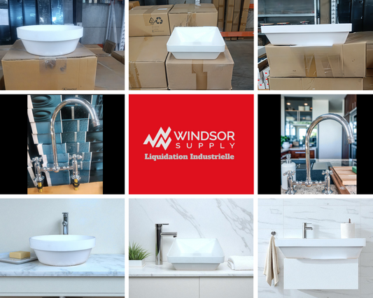 Lot de vasques, robinets de cuisine et salle de bain