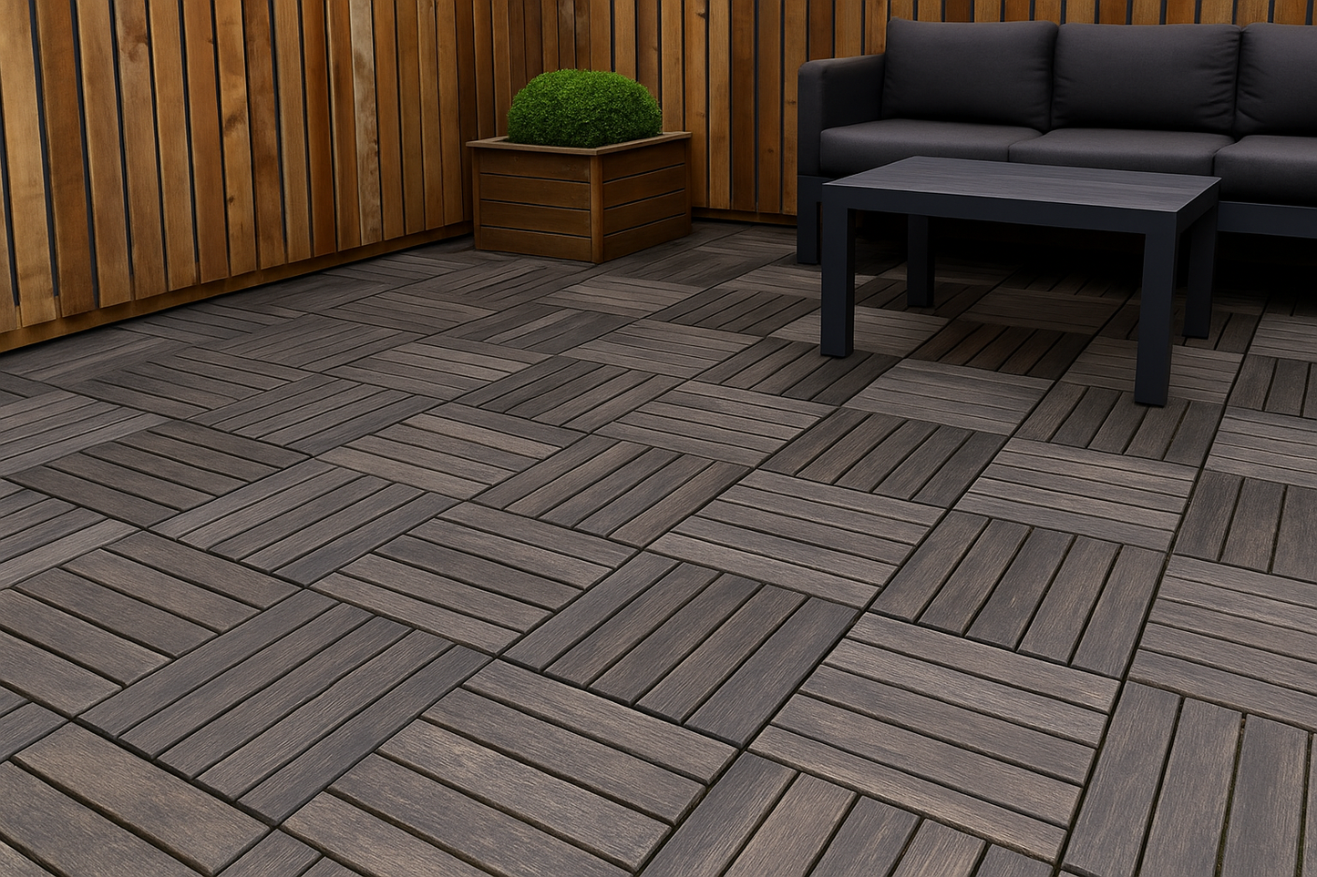 Tuiles de terrasse interbuild en bois 12 "x 12" x 0,5